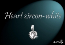 Heart Zirkon - přívěsek rhodium